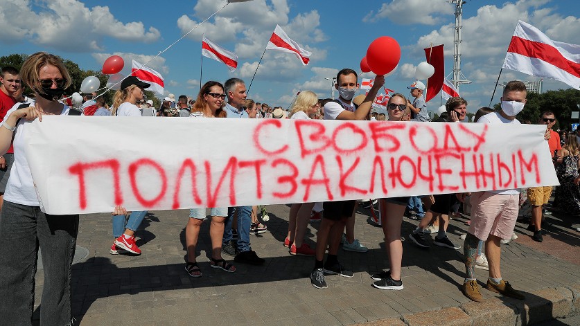 Митинг в Беларуси за свободу политзаключенным